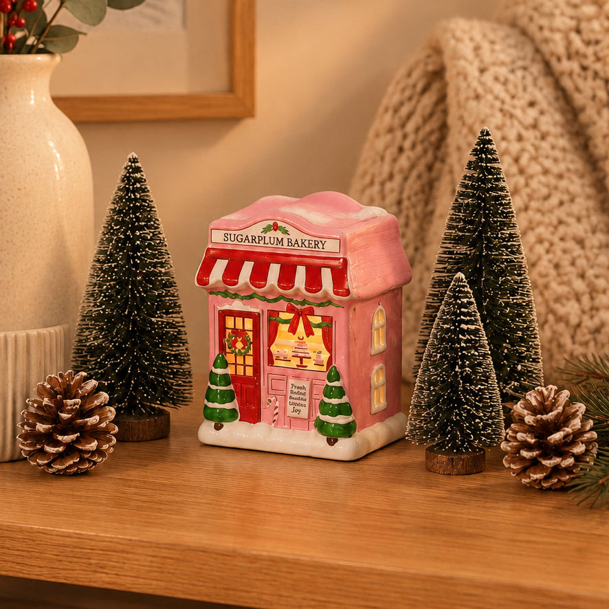 Brûleur décoratif - Boulangerie rose de Noël