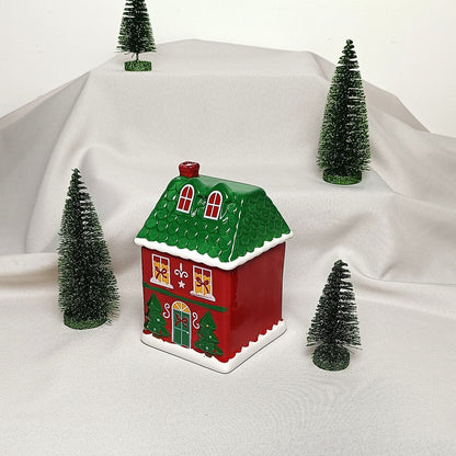 Brûleur décoratif - Maison de Noël rouge