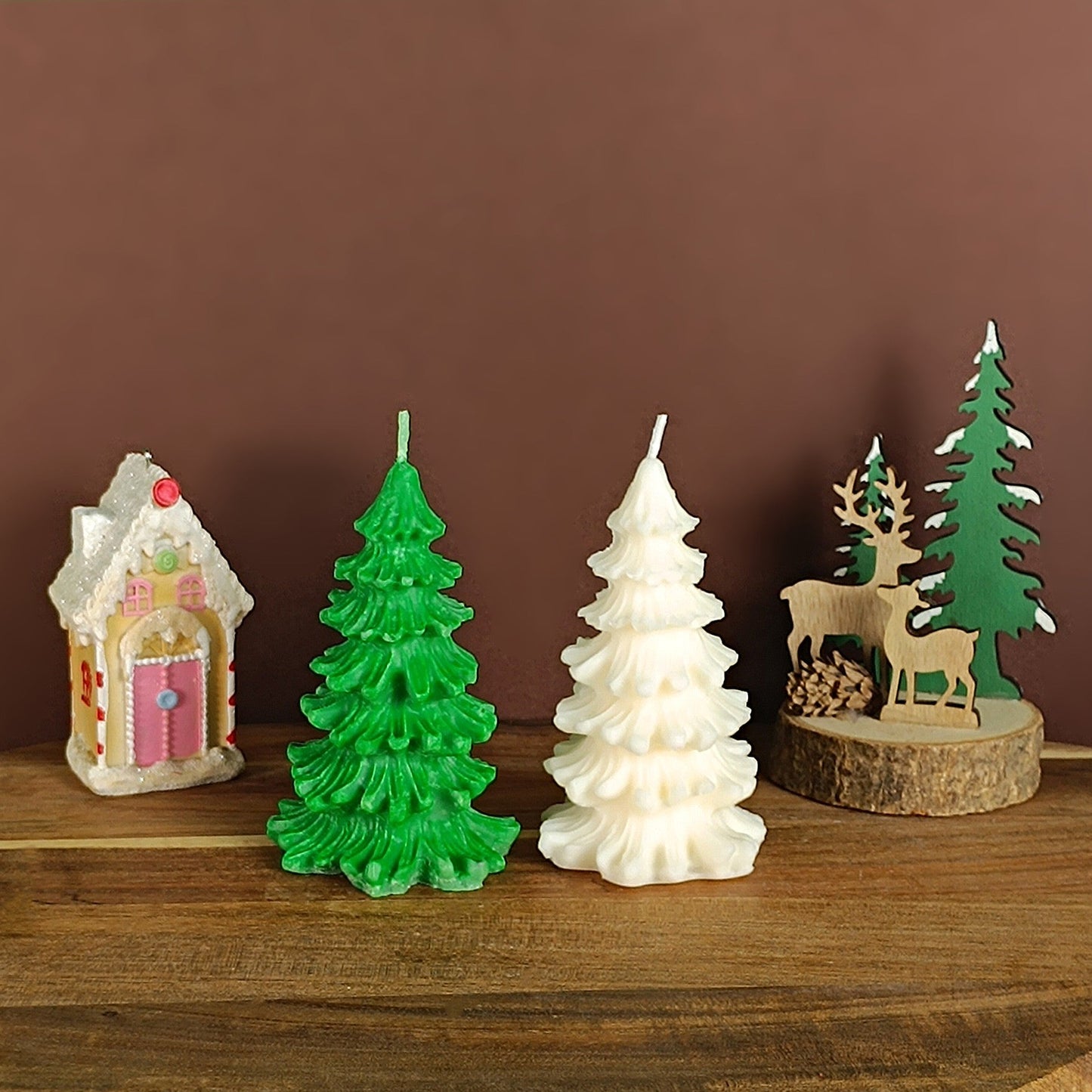 Sapins bougies deco Noel