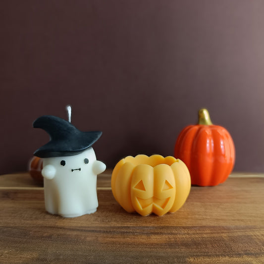 Bougie - Mini fantôme citrouille