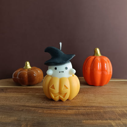 Bougie - Mini fantôme citrouille